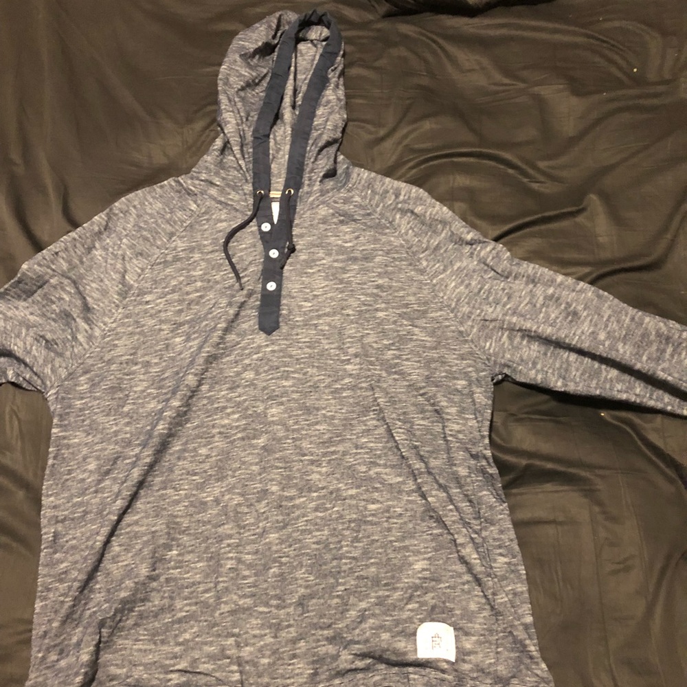 Gray and navy blue hoodie/longsleeve shirt XXL